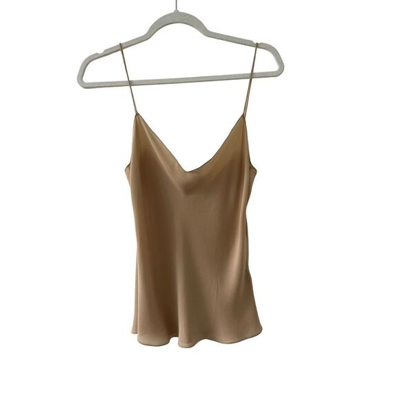 Ralph Lauren Black Label Silk Tan V-Neck Sleeveless Camisole Women’s Size 12 - Picture 1 of 7